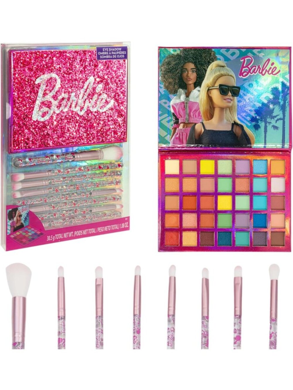 Vibrant 35-Color Eyeshadow Palette with 8 Brushes - Perfect for Makeup Lovers 8